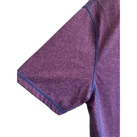 English Laundry, Mens Golf Shirt, Short Sleeve, Red & Blue Stripes, 100% Cotton - Picture 5 of 8